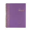 Cambridge 2024-2025 WorkStyle Balance Purple Swirl 8.5" x 11" Academic Weekly & Monthly Planner, Poly Cover, Purple/Gold