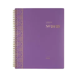 Cambridge 2024-2025 WorkStyle Balance Purple Swirl 8.5" x 11" Academic Weekly & Monthly Planner, Poly Cover, Purple/Gold