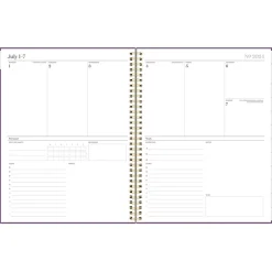 Cambridge 2024-2025 WorkStyle Balance Purple Swirl 8.5" x 11" Academic Weekly & Monthly Planner, Poly Cover, Purple/Gold