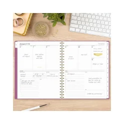 Cambridge 2025 WorkStyle Balance 8.5" x 11" Weekly & Monthly Planner, Poly Cover, Red Violet/Gold (1606-905-59-25) Outlet