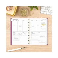 Cambridge 2025 WorkStyle Balance 5.5" x 8.5" Weekly & Monthly Planner, Poly Cover, Red Violet/Gold (1606-200-59-25) Outlet