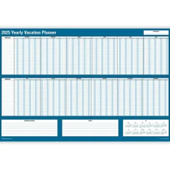 ComplyRight 2025 36" x 24" Yearly Dry Erase Wall Calendar, Vacation, Blue/White (J1712) Sale