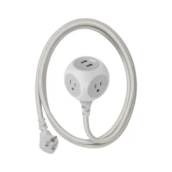 Extension Cords<360 Electrical 6' Extension Cord, 3-Outlet, Titanium (360461-TI-4ES)