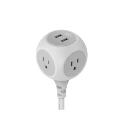 Extension Cords<360 Electrical 6' Extension Cord, 3-Outlet, Titanium (360461-TI-4ES)