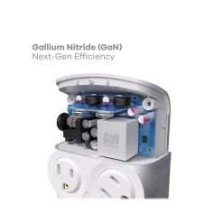 Surge Protectors & Power Strips<360 Electrical Revolve60 4-Outlet 2-USB Port Surge Protector, White (3E0773-WHT6NA)