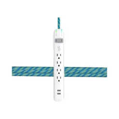 Surge Protectors & Power Strips<360 Electrical Suite 2.4 Braided 4" Cable, Mint (360563-MJ)