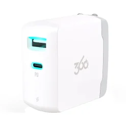 Surge Protectors & Power Strips<360 Electrical Vivid 2-Outlet Wall Charger, White (360710)