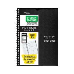 Five Star 2024-2025 5.5" x 8.5" Academic Weekly & Monthly Customizable Planner, Poly Cover, Assorted Colors (CAW451-00-25) Clearance