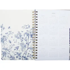 Fringe 2024-2025 Chinoiserie 7.5" x 10.25" Academic Weekly & Monthly Planner, Paper Cover, White/Navy Blue (529301FSC) Discount