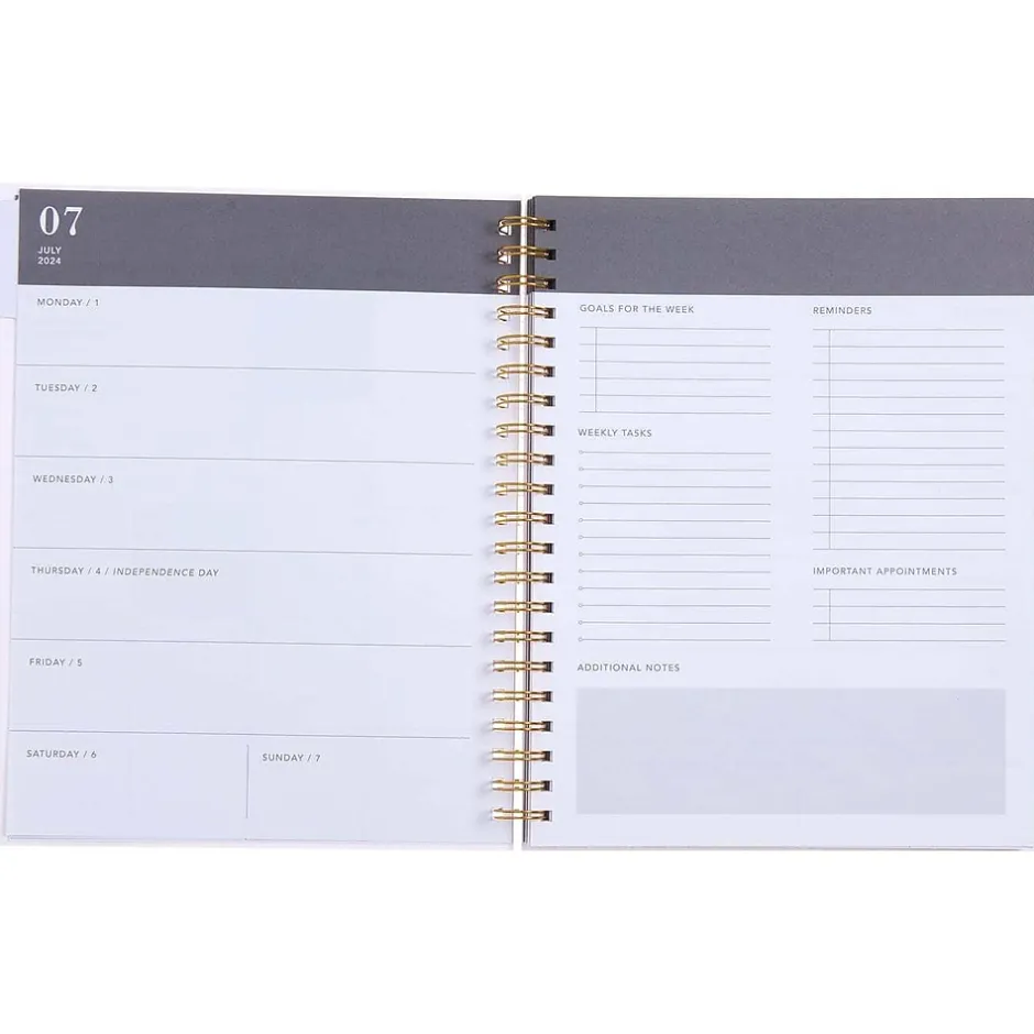 Gartner Studios 2024-2025 Pink Palm Tree 9.13" x 11.3" Academic Weekly & Monthly Planner, Plastic Cover, Pink (175671) Clearance