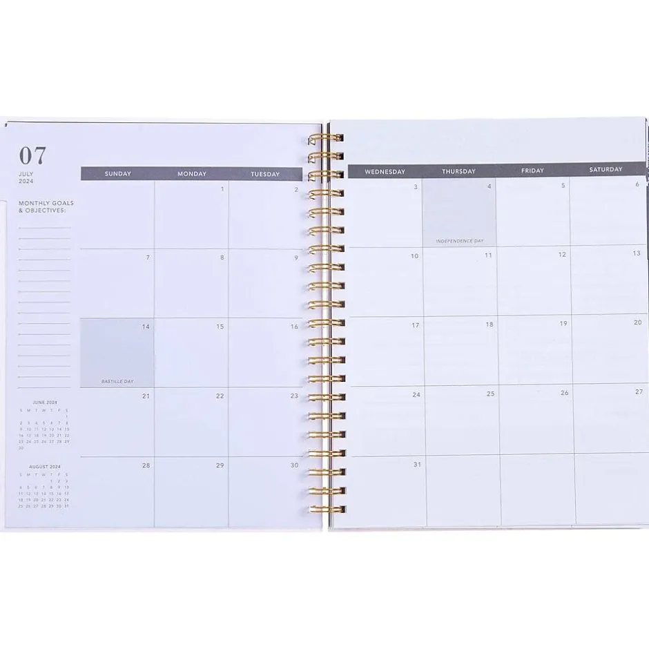 Gartner Studios 2024-2025 Pink Palm Tree 9.13" x 11.3" Academic Weekly & Monthly Planner, Plastic Cover, Pink (175671) Clearance