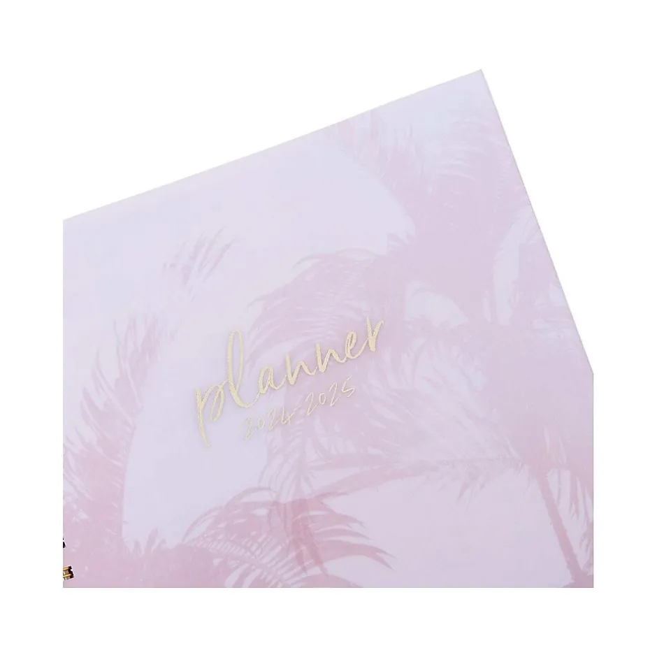 Gartner Studios 2024-2025 Pink Palm Tree 9.13" x 11.3" Academic Weekly & Monthly Planner, Plastic Cover, Pink (175671) Clearance