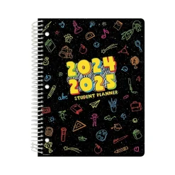 Global Printed Products 2024-2025 Chalkboard Doodles 8.5" x 11" Academic Weekly & Monthly Student Planner, Paper Cover Hot