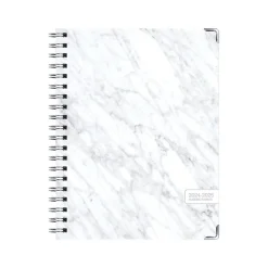 Global Printed Products 2024-2025 Marble 8.5" x 11" Academic Weekly & Monthly Planner, Paper Cover, Gray/White Best