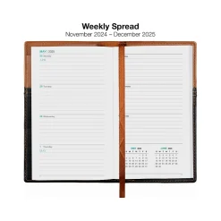 Global Printed Products 2025 3.5" x 6" Weekly & Monthly Planner, Faux Leather Cover, Black/Brown (SPLS25-BRN36) Online