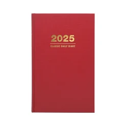 Global Printed Products 2025 8" x 12.5" Daily Planner, Cardboard Cover, Red (SPLS-SDCY25-RD) Discount