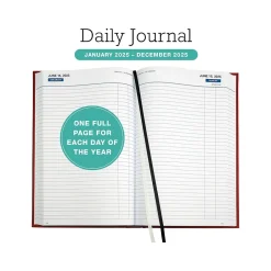 Global Printed Products 2025 8" x 12.5" Daily Planner, Cardboard Cover, Red (SPLS-SDCY25-RD) Discount