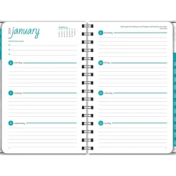 Global Printed Products 2025 5.5" x 8" Weekly & Monthly Planner, Paperboard Cover, White/Gray (SPLS25-58-04) New