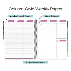 Global Printed Products 2025 8.5" x 11" Weekly & Monthly Planner, Plastic Cover, Purple/Blue (LAMF-RY25-35) Discount