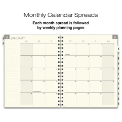 Global Printed Products 2025 8.5" x 11" Weekly & Monthly Planner, Plastic Cover, Black/Gold (SPLS25-8511-F) Hot