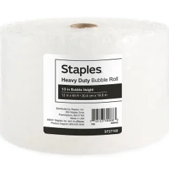 Staples 1/2" Heavy Duty Bubble Roll, 12" x 65' (4069422)* Bubble Rolls