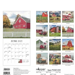 BrownTrout 2025 Hopper Studios Beckoning Barns 12" x 24" Monthly Square Wall Calendar, (9781773728117) Online