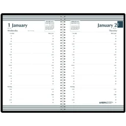 House of Doolittle 2025 5" x 8" Daily Appointment Book, Faux Leather Cover, Black (28802-25) Sale