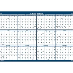 House of Doolittle 2025 24" x 18" Yearly Wet-Erase Wall Calendar, Reversible, White/Blue (3960-25) Clearance
