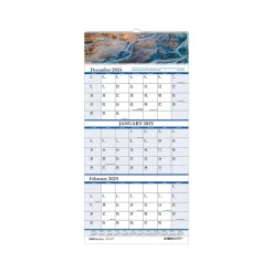 House of Doolittle 2025 Earthscapes Scenic 12.25" x 26" Three-Month Wall Calendar (3638-25) Clearance