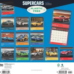 BrownTrout 2025 Motor Club Supercars 12" x 12" Monthly Square Wall Calendar (9781975477844) Clearance