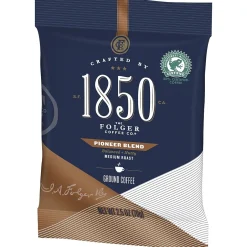 Coffee<1850 Pioneer Blend Ground Coffee, Medium Roast, 2.5 oz. Fraction Pack, 24/Carton (SMU21511)