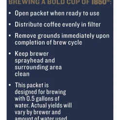 Coffee<1850 Pioneer Blend Ground Coffee, Medium Roast, 2.5 oz. Fraction Pack, 24/Carton (SMU21511)