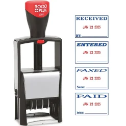 2000 Plus 2360 Dater, ENTERED, PAID, FAXED, RECEIVED, Blue and Red Ink (011035) Discount