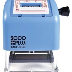 2000 Plus Easy Select Date and PAID Self-Inking Stamp, 1" x 1-13/16" Impression, Red ink (011093) New