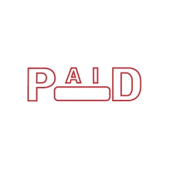 2000 Plus Green Line Pre-Inked Stamp, PAID, Red Ink (098370) Clearance