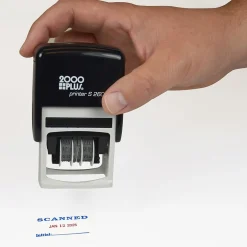 2000 Plus 4-in-1 Date Stamp, Scanned, Completed, Entered, Emailed, Blue and Red Ink (011098) New