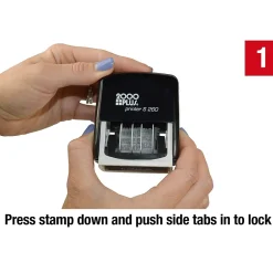 2000 Plus 4-in-1 Date Stamp, Scanned, Completed, Entered, Emailed, Blue and Red Ink (011098) New