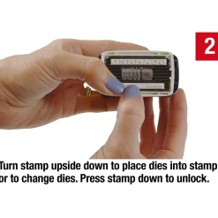 2000 Plus 4-in-1 Date Stamp, Scanned, Completed, Entered, Emailed, Blue and Red Ink (011098) New