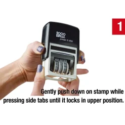 2000 Plus 4-in-1 Date Stamp, Scanned, Completed, Entered, Emailed, Blue and Red Ink (011098) New