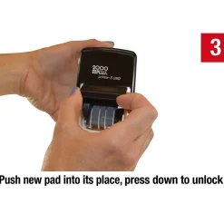 2000 Plus 4-in-1 Date Stamp, Scanned, Completed, Entered, Emailed, Blue and Red Ink (011098) New