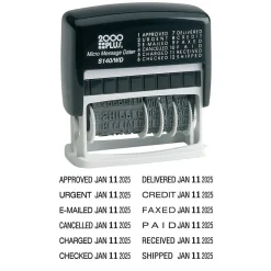 2000 Plus Micro Message Dater 12-in-1 Self-Inking Date and Message Stamp, Black Ink (011090) Clearance