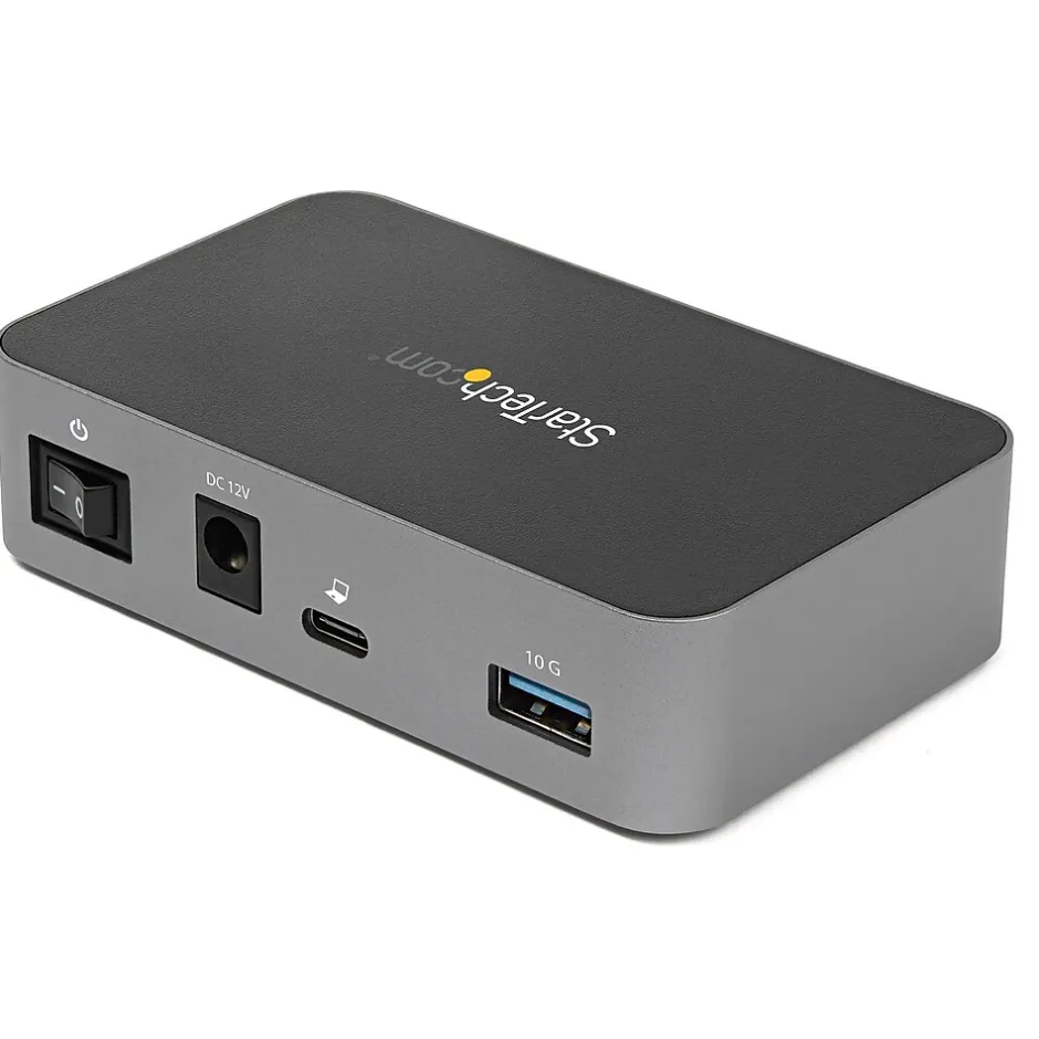 Usb Hubs<StarTech 4 Port USB C Hub with Power Adapter, USB 3.1/3.2 Gen 2 (10Gbps), 4x USB Type A, Self Powered, Fast Charge Port, Mountable