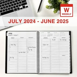 Staples 2024-2025 8" x 11" Academic Weekly & Monthly Appointment Book, Plastic Cover, Black (ST25499-23) Hot