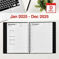 Staples 2025 8" x 11" Daily Appointment Book, Black (ST58453-25) Best