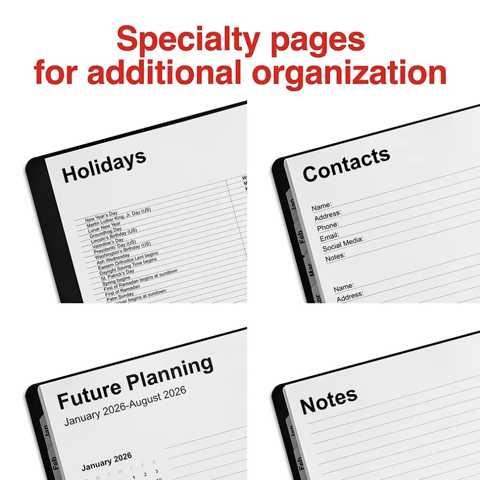 Staples 2025 8" x 11" Daily Appointment Book, Black (ST21487-25) Hot