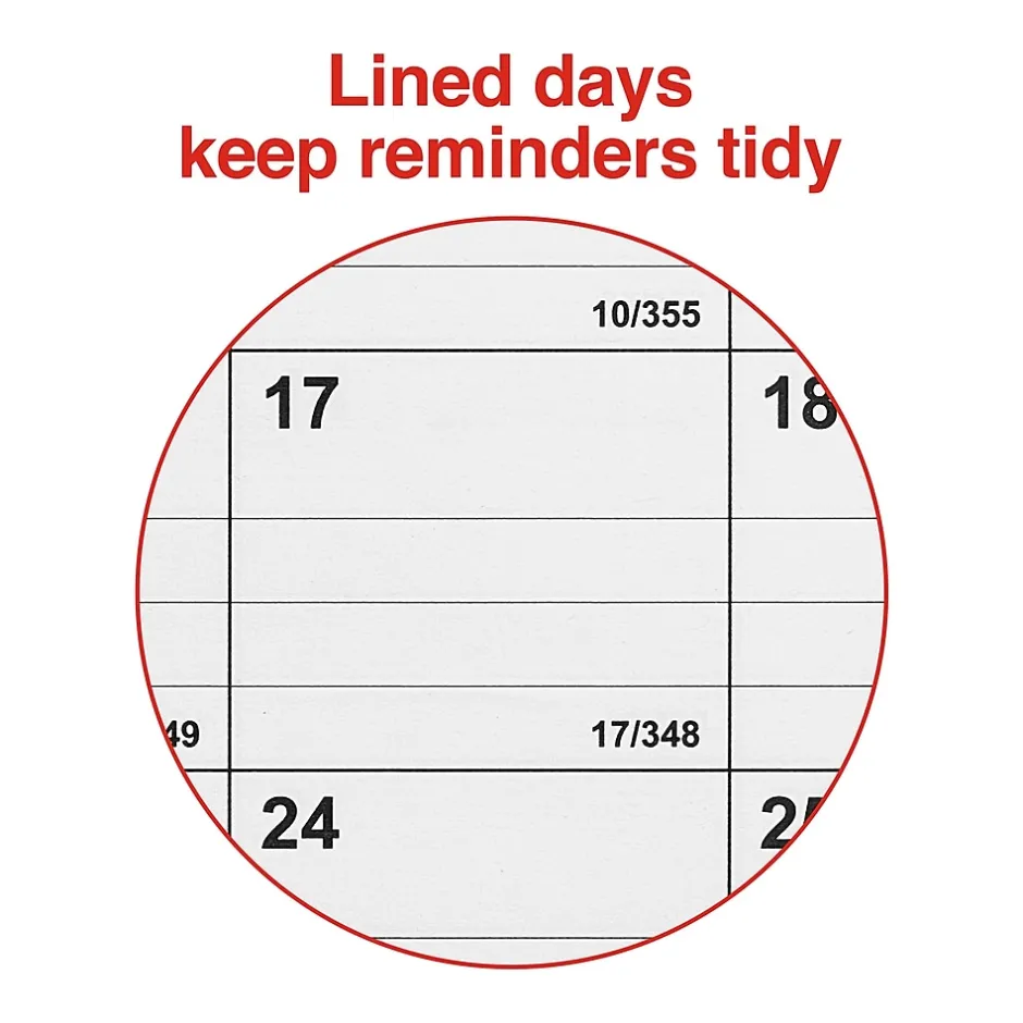 Staples 2025 12" x 27" Wall Calendar, Red/White (ST53920-25) Best