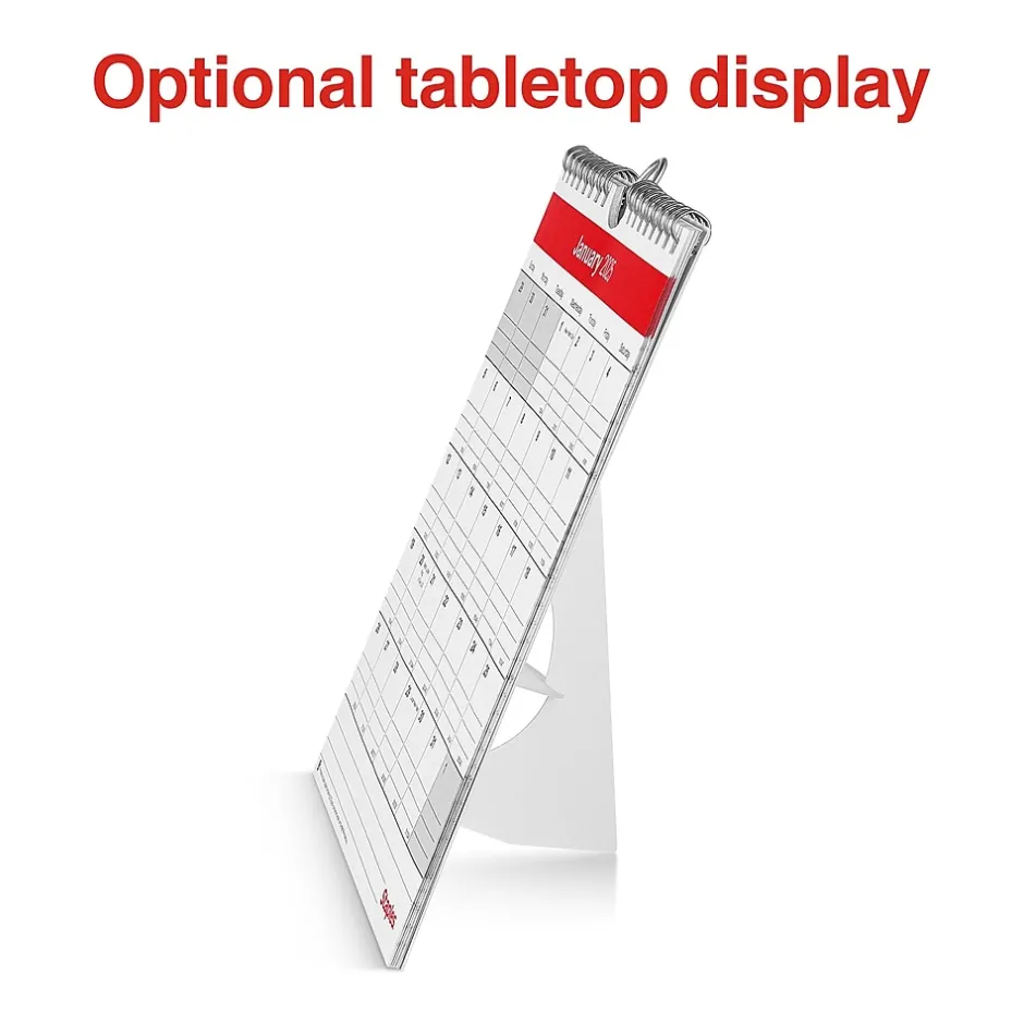Staples 2025 6" x 7" Wall Calendar, Red/White (ST53923-25) Outlet