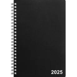 Staples 2025 5" x 8" Weekly & Monthly Planner, Plastic Cover, Black (ST21490-25)