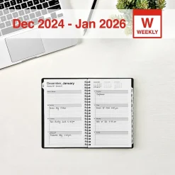 Staples 2025 5" x 8" Weekly & Monthly Planner, Plastic Cover, Black (ST21490-25)