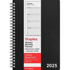 Staples 2025 5" x 8" Weekly & Monthly Planner, Assorted Colors (ST17389-25) Discount